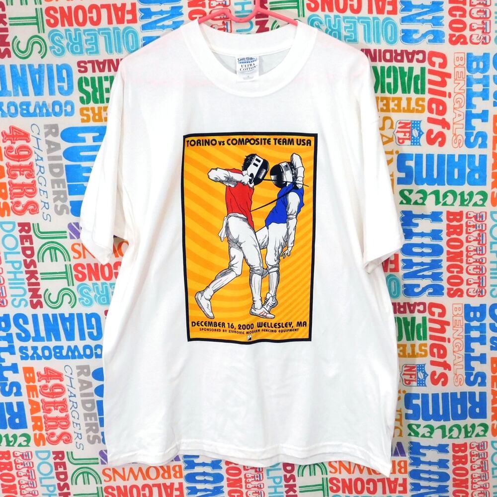 Zivkovic Fencing T Shirt Size XL Torino vs Composite Team USA Double Sided 2000